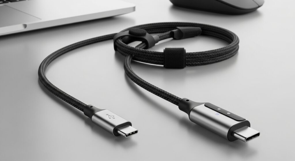 ノートPCのUSB‑C ケーブル