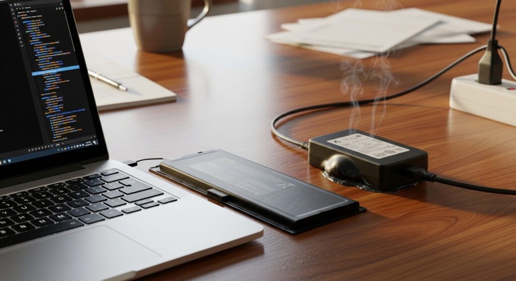 ACアダプタやバッテリーが異常に熱くなる