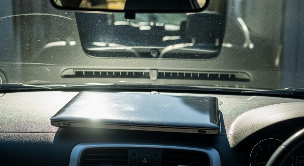 ノートパソコン車内放置