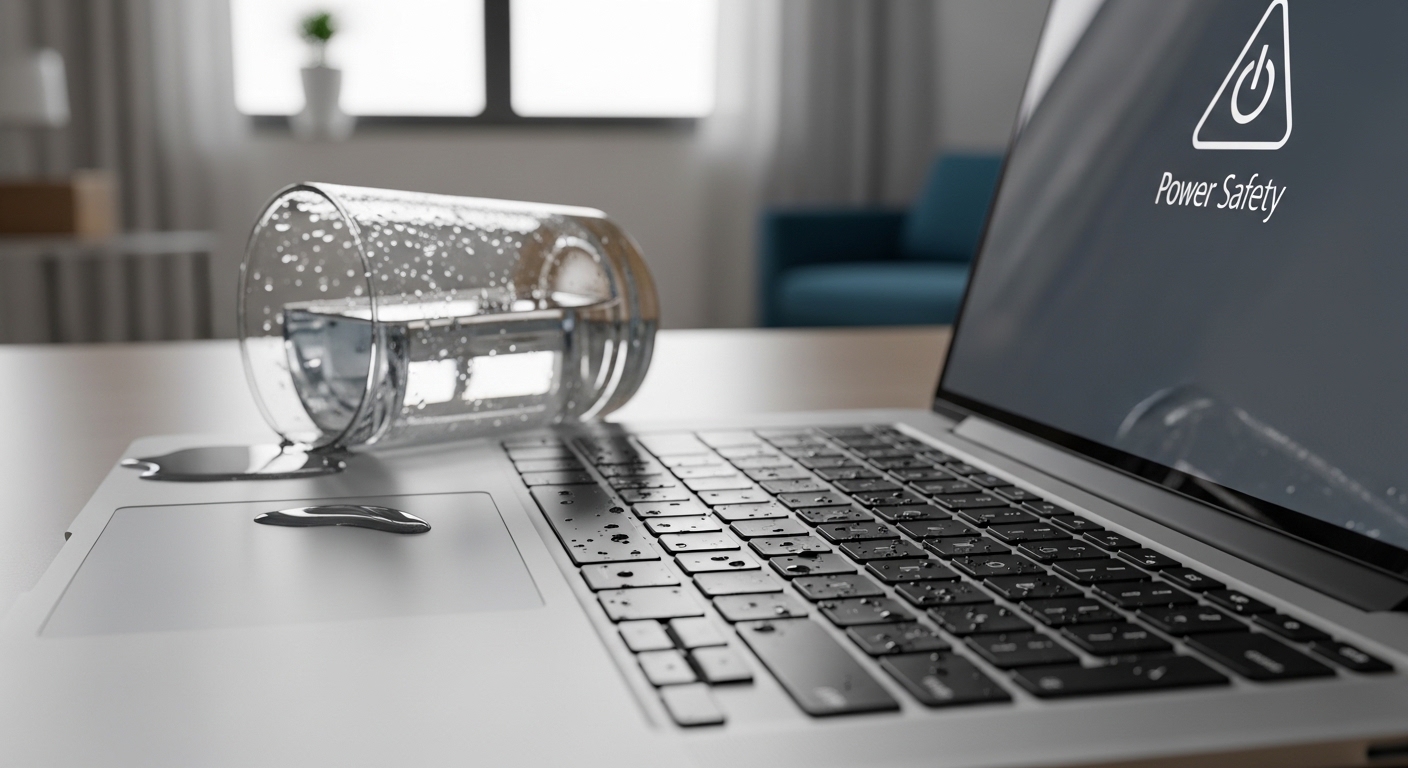 ノートパソコンのキーボードに水をこぼした！