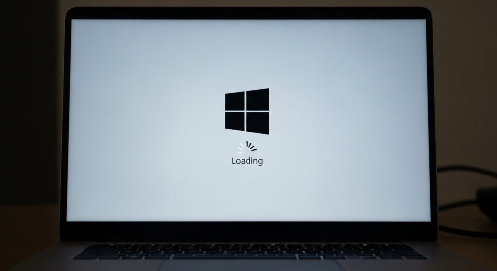 windows ロゴ表示 loading stop